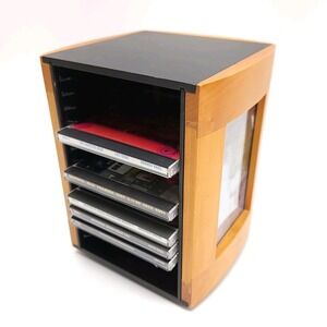 Laserline‎ CD STUDIO 15 Honey Maple Media Storage Spinner Photo Frame Desktop